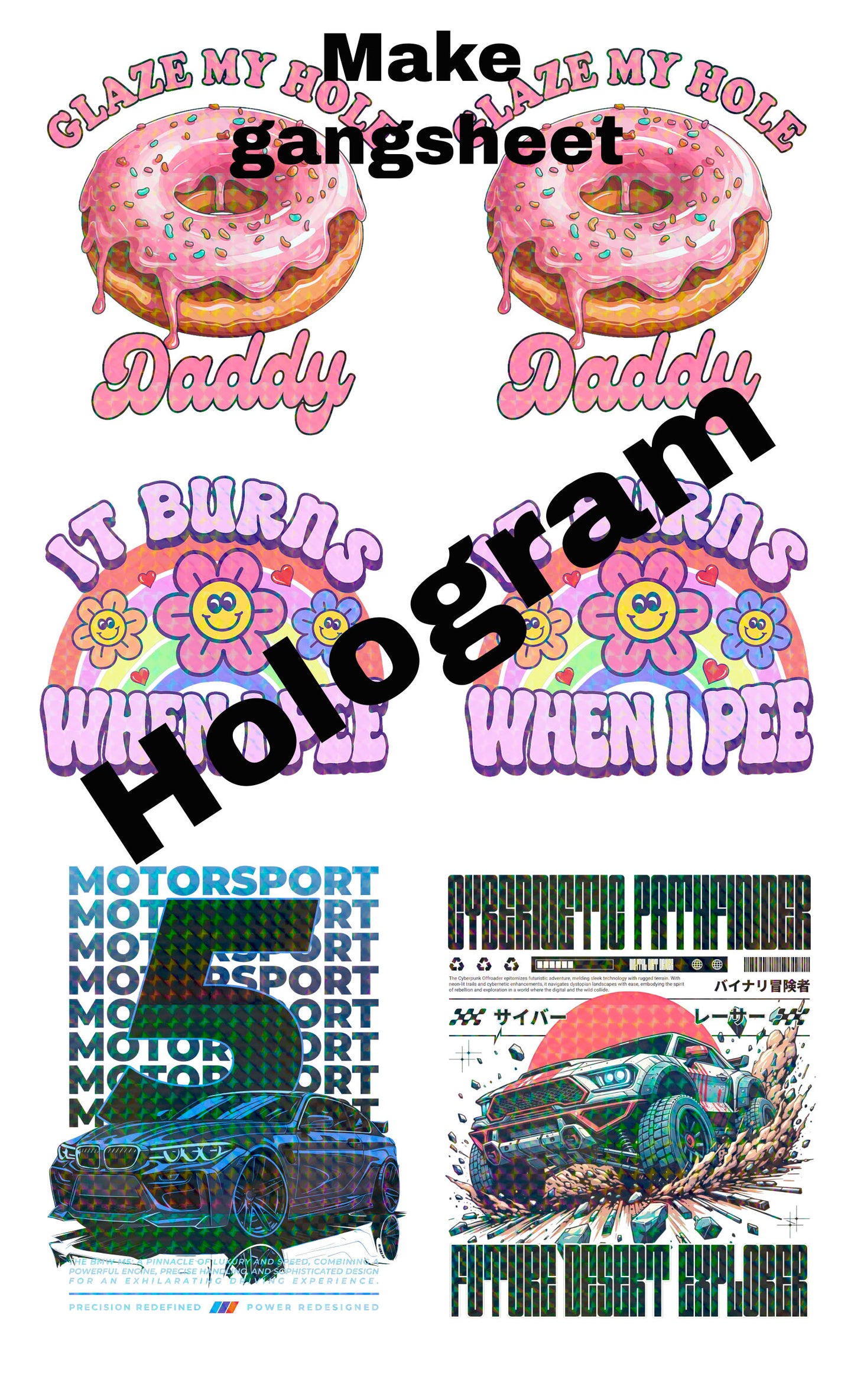 Hologram DTF-Make 22" width Gang Sheet