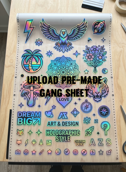 Hologram DTF-Upload 22" width gang sheet